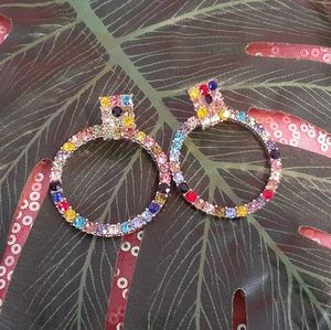 Rainbow Color Hoop Earrings